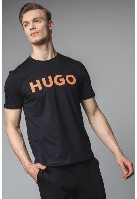 Tricou cu decolteu la baza gatului si imprimeu logo