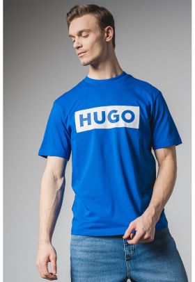 Tricou cu decolteu la baza gatului si imprimeu logo