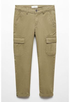 Pantaloni cargo din amestec de bumbac