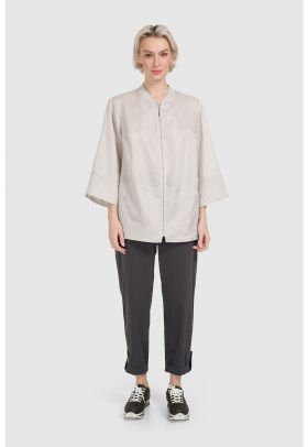 Bluza de in cu fermoar si maneci cazute