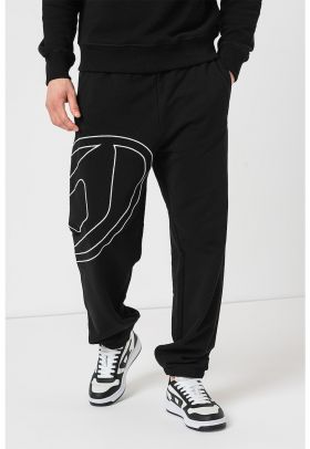 Pantaloni de trening cu imprimeu logo supradimensionat