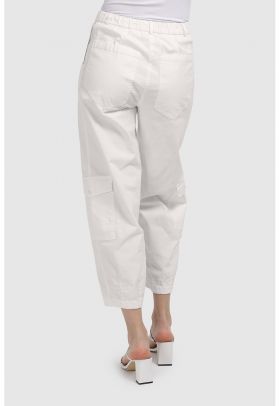 Pantaloni cargo crop cu croiala conica