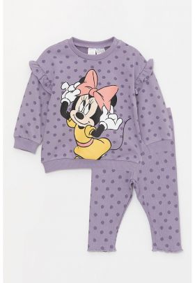 Set de imbracaminte cu imprimeu cu Minnie Mouse