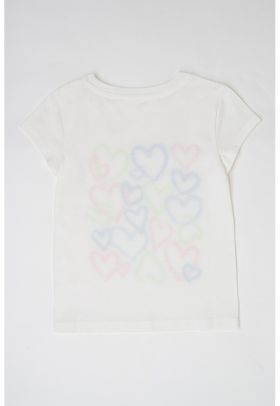 Tricou de bumbac cu model cu inimi