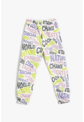 Pantaloni de trening cu text