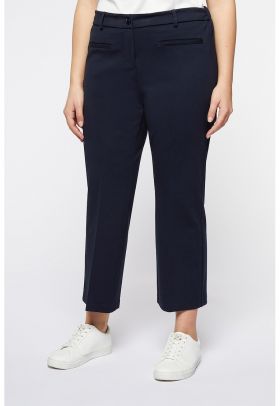 Pantaloni eleganti crop cu croiala dreapta