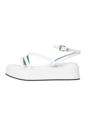 Sandale wedge de piele