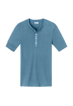 Tricou de bumbac cu decolteu Henley