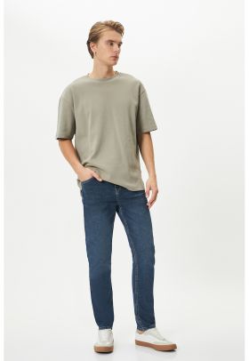 Blugi slim fit cu talie medie Brad