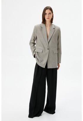 Sacou cu model houndstooth