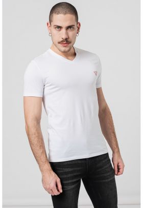 Tricou slim fit cu decolteu in V