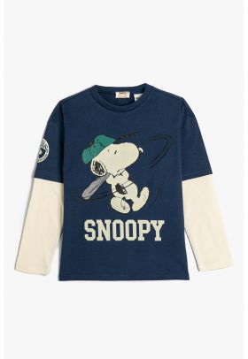 Bluza de bumbac cu imprimeu Snoopy