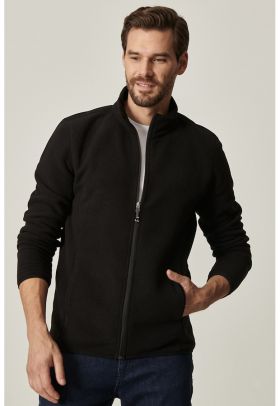 Bluza de trening din material fleece cu fermoar