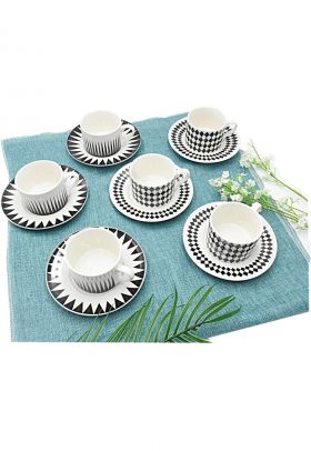 Set cafea Cuisine Classic - 12 piese - portelan - Ø 8.3 cm - 200ml