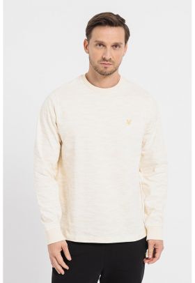 Bluza sport cu imprimeu si logo discret pe piept