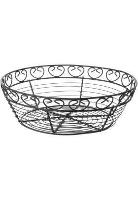 Cos rotund pentru servire cu margine decorativa - metal - 250x(H)80mm