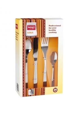 Set tacamuri Leila - inox - 24 piese