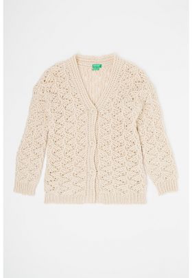 Cardigan tricotat din amestec de lana