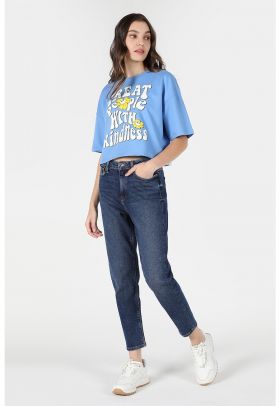 Blugi mom fit cu talie inalta Maria