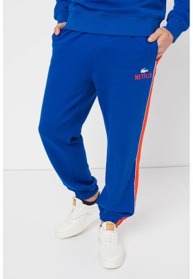 Pantaloni sport cu benzi laterale contrastante