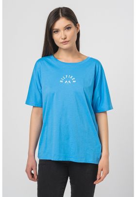 Tricou relaxed fit cu imprimeu logo - pentru fitness