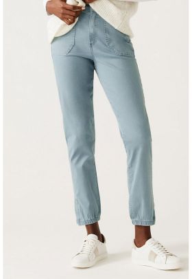 Pantaloni slim fit cu slituri cu fermoar la glezna