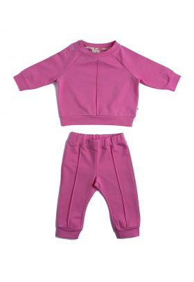 Set de bluza sport cu decolteu la baza gatului si pantaloni sport