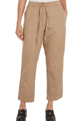 Pantaloni din amestec de bumbac organic cu snur