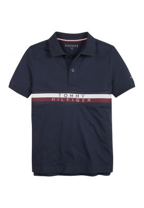 Tricou polo din pique cu logo