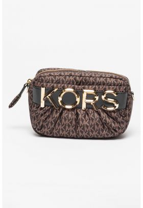 Geanta crossbody cu aplicatie logo metalica Leonie
