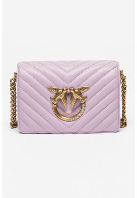 Geanta crossbody de piele cu aspect matlasat Love Click