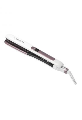 Placa de indreptat parul Brush&Straight Premium Care - LCD - 130 - 200 °C - placi mobile - ionizare - Cashmere Keratin - Alb/Mov