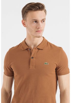 Tricou polo slim fit din material pique