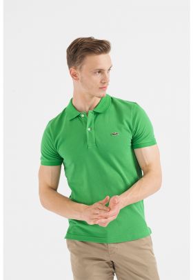 Tricou polo slim fit din material pique