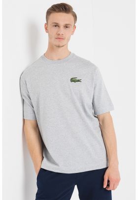 Tricou unisex lejer cu decolteu la baza gatului si logo