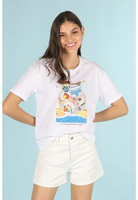 Tricou de bumbac cu imprimeu grafic