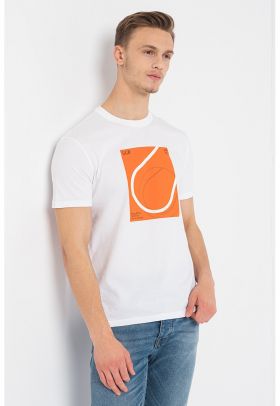 Tricou cu decolteu la baza gatului si imprimeu