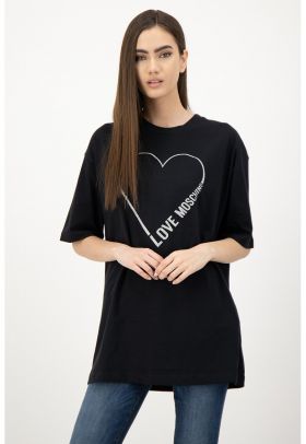 Tricou lejer cu model lung si logo