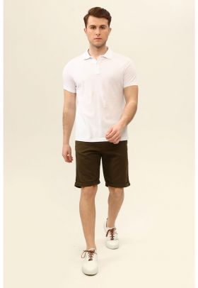 Pantaloni scurti de bumbac cu buzunare laterale Lasshort