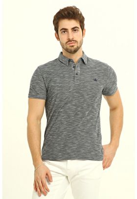 Tricou polo regular fit cu logo discret