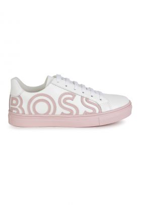 BOSS - Pantofi sport de piele cu logo cusut