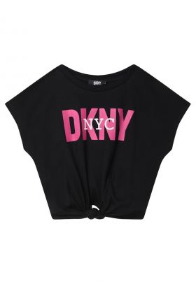 Tricou crop cu detaliu nod