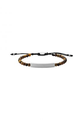 Bratara cu nod glisant si margele Tiger's Eye - Maro