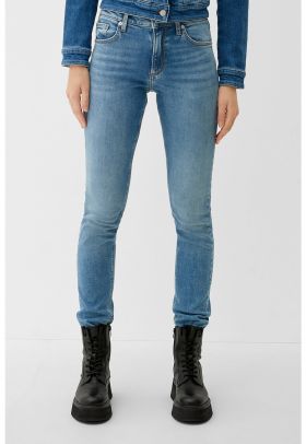 Blugi slim fit cu aspect decolorat