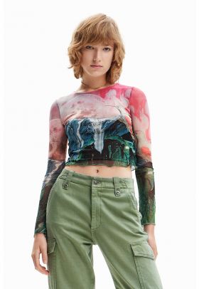 Bluza crop de plasa