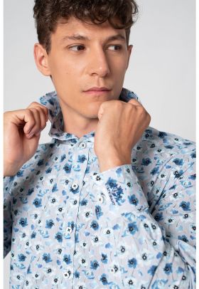 Camasa Oxford cu model floral