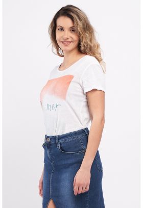 Tricou din amestec de modal cu imprimeu