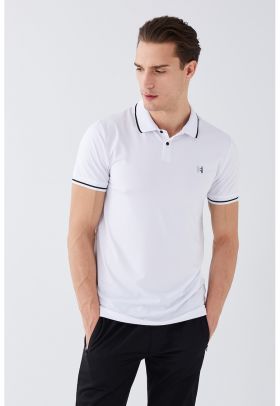 Tricou polo cu margini contrastante