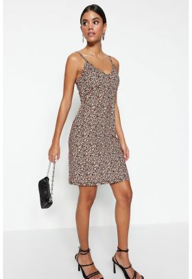 Rochie cu decolteu in V si animal print