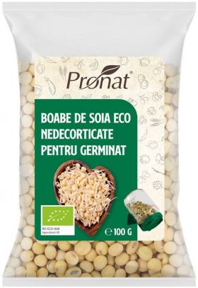 Boabe de soia nedecorticate pentru germinat Eco-Bio 100g - Pronat